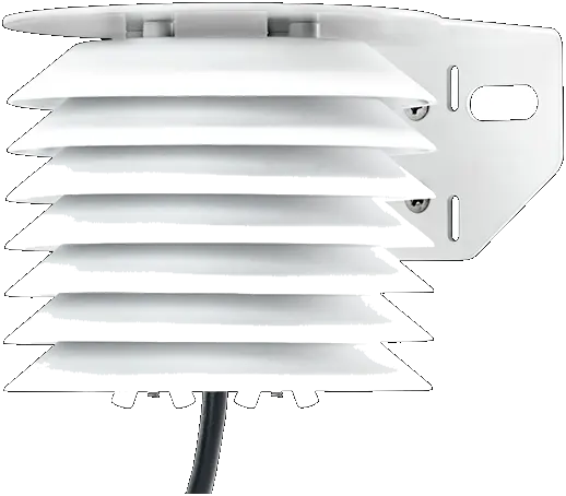 Louvred radiation shield housing the temperature and humidity sensor